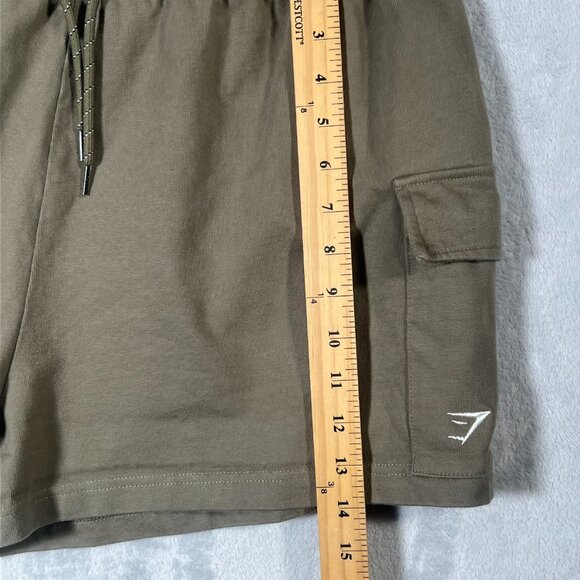 Gymshark Cargo Shorts Womens XL Olive Green Sweatshorts Gym Athletic Athleisure - Picture 10 of 11